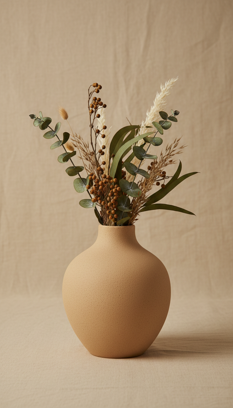 Ceramic Vase With Gold Rim